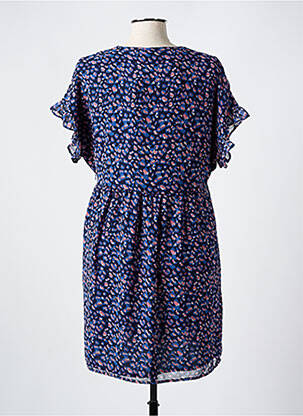 Rochie midi imprimeu fantezie mâneci scurte albastru LE TEMPS DES CERISES femeie