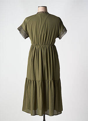 Rochie midi țesătură crep mâneci scurte verde VERO MODA femeie