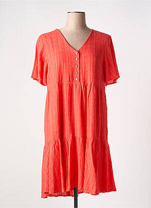 Rochie scurtă croială evazată mâneci scurte portocalie VERO MODA femeie