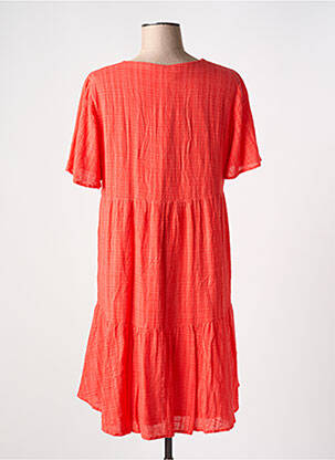 Rochie scurtă croială evazată mâneci scurte portocalie VERO MODA femeie