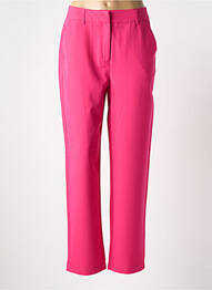 Pantalon drept țesătură poplin talie înaltă roz VERO MODA femeie