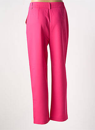 Pantalon drept țesătură poplin talie înaltă roz VERO MODA femeie