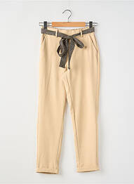 Pantalon slim țesătură poplin mărime normală bej VERO MODA femeie