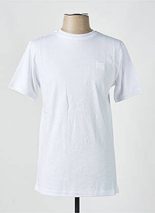 Tricou croială dreaptă mâneci scurte alb CAMBERABERO bărbat
