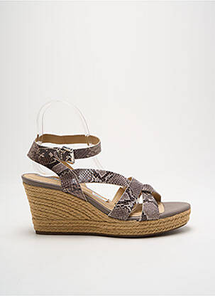 Espadrile țesătură satinată toc de 7 la 9 cm gri GEOX femeie