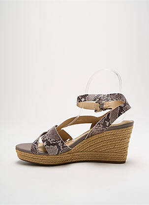 Espadrile țesătură satinată toc de 7 la 9 cm gri GEOX femeie