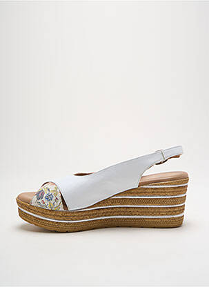 Sandale/pantofi decupați material neted toc de 7 la 9 cm alb ENZA femeie
