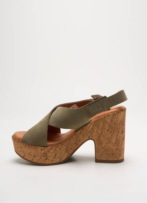 Sandale/Pantofi decupați verde KAOLA femeie