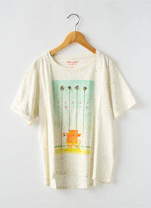 Tricou croială dreaptă mâneci scurte bej TEDDY SMITH femeie
