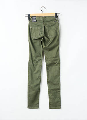 Pantalon slim țesătură poplin verde TEDDY SMITH fată