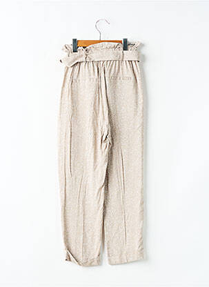 Pantalon drept croială dreaptă talie elastică bej TEDDY SMITH fată