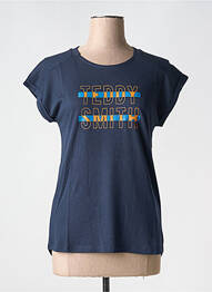 Tricou serigrafie mâneci scurte albastru TEDDY SMITH femme