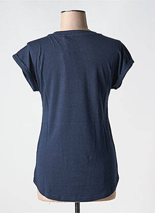 Tricou serigrafie mâneci scurte albastru TEDDY SMITH femeie