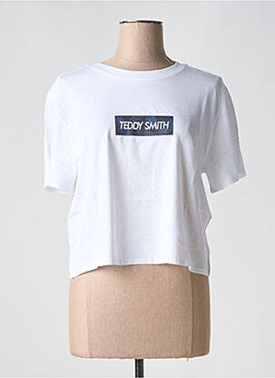 Tricou serigrafie mâneci scurte alb TEDDY SMITH femeie