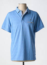 Polo elasticitate mâneci scurte albastru REVER MILE homme