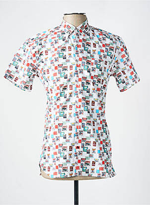 Cămașă cu mâneci scurte alb LA CIBLE ROUGE bărbat