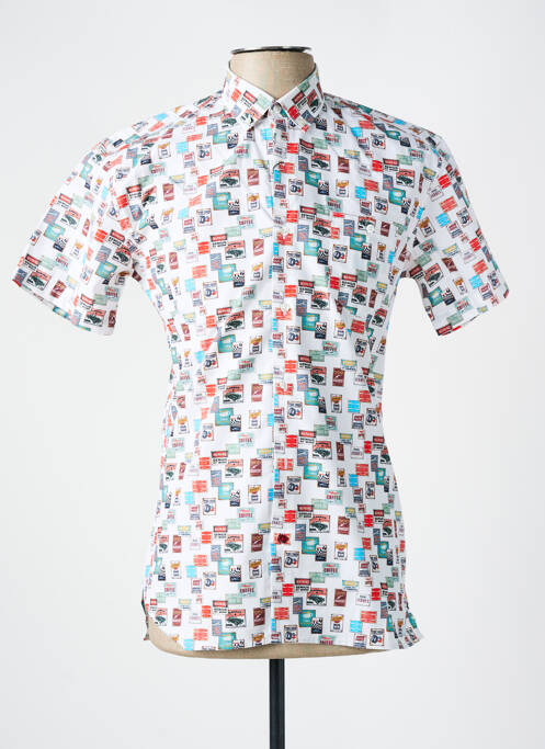 Cămașă cu mâneci scurte alb LA CIBLE ROUGE bărbat