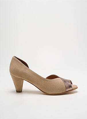 Pantofi cu toc nubuc toc de 4 la 6 cm maro O'.. femeie