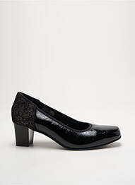 Pantofi cu toc țesătură lăcuită toc de 4 la 6 cm negru INEA femme