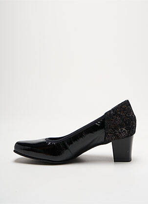 Pantofi cu toc țesătură lăcuită toc de 4 la 6 cm negru INEA femeie