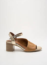 Sandale/pantofi decupați țesătură satinată toc de 4 la 6 cm auriu LUNE & L'AUTRE femme