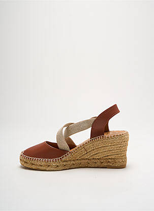 Espadrile țesătură satinată toc de 7 la 9 cm maro TONI PONS femeie