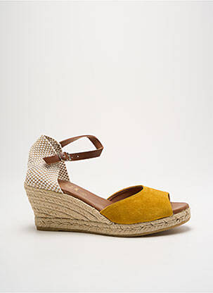 Espadrile nubuc toc de 7 la 9 cm galben LA MAISON DE L'ESPADRILLE femeie