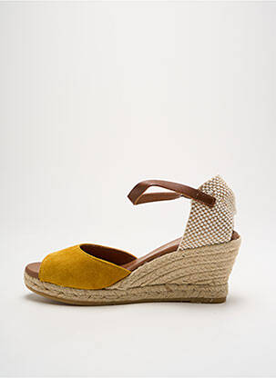 Espadrile nubuc toc de 7 la 9 cm galben LA MAISON DE L'ESPADRILLE femeie