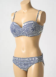 Costum de baie din două piese elasticitate sutien balconet cu decolteu înalt albastru ROXY femme