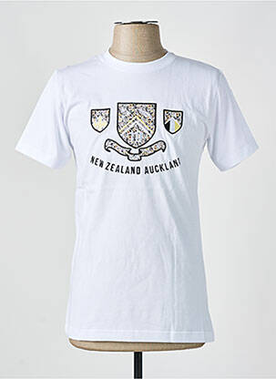 Tricou broderie mâneci scurte alb CAMBERABERO bărbat