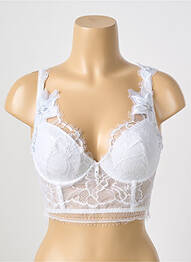 Sutien țesătură dantelă top sutien modelat alb RAVAGE femme