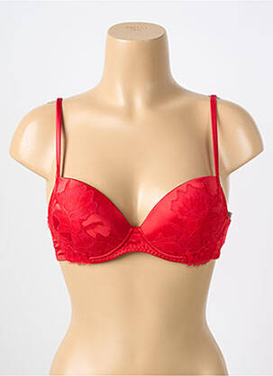 Sutien efect material satinat top sutien modelat roșu COTTON CLUB femeie