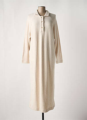 Cămașă de noapte mâneci lungi bej PLUTO femme