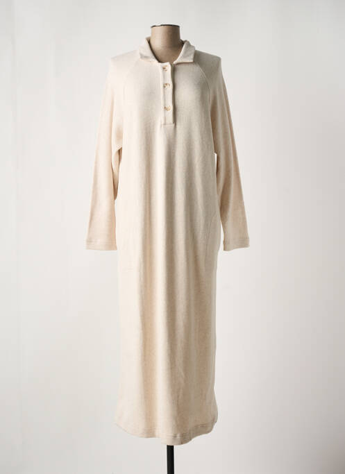 Cămașă de noapte mâneci lungi bej PLUTO femme