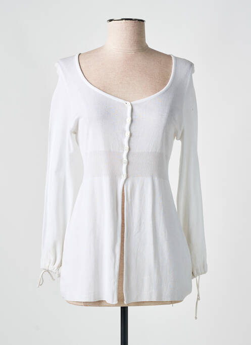 Vestă cu mâneci lungi alb LISANZA femeie