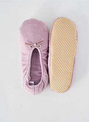 Papuci/pantofi de casă talpă exterioară textilă toc plat până la 3 cm violet PLUTO femeie