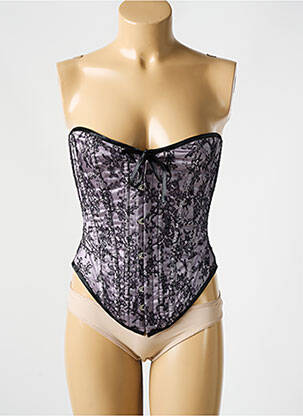 Corset bretele elastice detașabile negru NUITS DE SATIN femeie