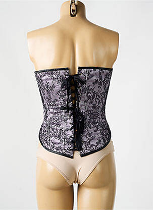 Corset bretele elastice detașabile negru NUITS DE SATIN femeie