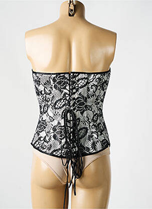Corset țesătură dantelă negru REVANCHE DE LA FEMME femeie