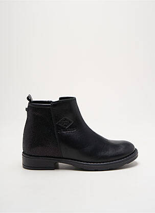 Botine/ghete țesătură satinată toc mic negru PALLADIUM fată