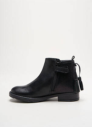 Botine/ghete țesătură satinată toc mic negru PALLADIUM fată