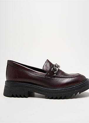 Mocasini țesătură satinată toc de 4 la 6 cm violet REGARD femeie