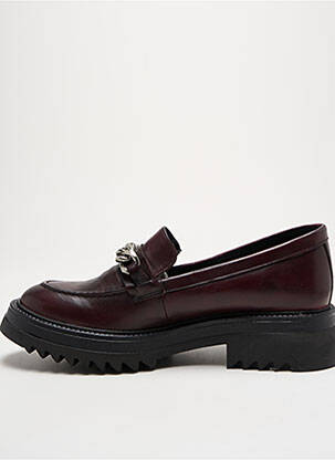 Mocasini țesătură satinată toc de 4 la 6 cm violet REGARD femeie