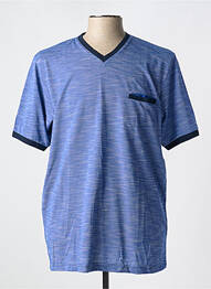 Tricou croială dreaptă mâneci scurte albastru LOUIS VICTOR bărbat