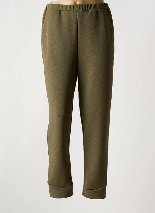 Pantalon drept talie elastică verde FRANCK ANNA femme
