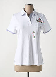 Polo broderie mâneci scurte alb GUY DUBOUIS femme