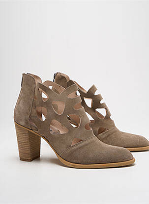 Botine/ghete nubuc toc de 7 la 9 cm gri MYMA femeie