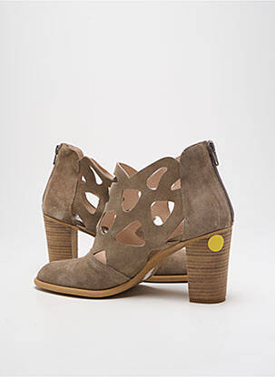 Botine/ghete nubuc toc de 7 la 9 cm gri MYMA femeie