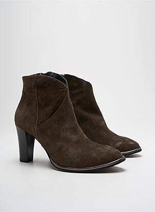 Botine/ghete nubuc toc de 7 la 9 cm verde MYMA femme