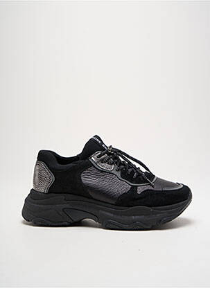 Adidași nubuc toc de 4 la 6 cm negru BRONX femeie